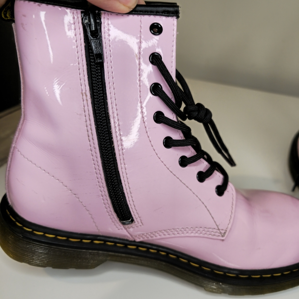 Dr. Martens Light Pink Combat Boots Size 5 - Picture 5 of 10